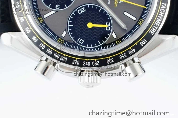0304 ZipUp Speedmaster Racing Master SS HKF Best Edition Gray Black Dial on Black Rubber Strap A 7811